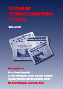 Buch-Handbuch-der-deutschsprachigen-Presse-im-Ausland-Auslandsdeutsche-Zeitungen-Titelseite-Björn-Akstinat-IMH-Medienhilfe
